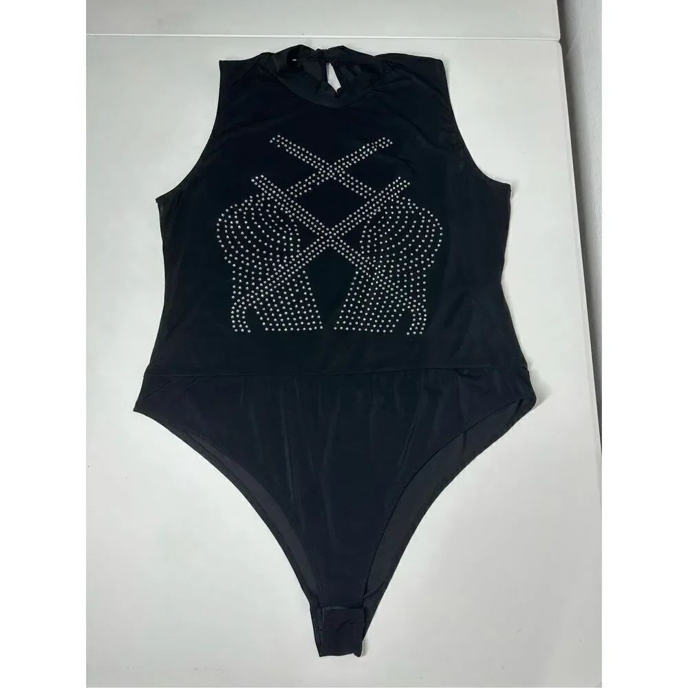 Love Nation Women Black Bodysuit Size 2X